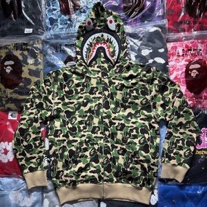 BAPE Color Camo Shark Full Zip Hoodie 'Green'